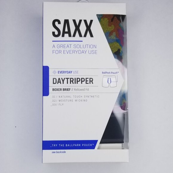 Saxx Mens Camo Boxer Briefs Size XL Ballpark Pouch - Picture 3 of 6